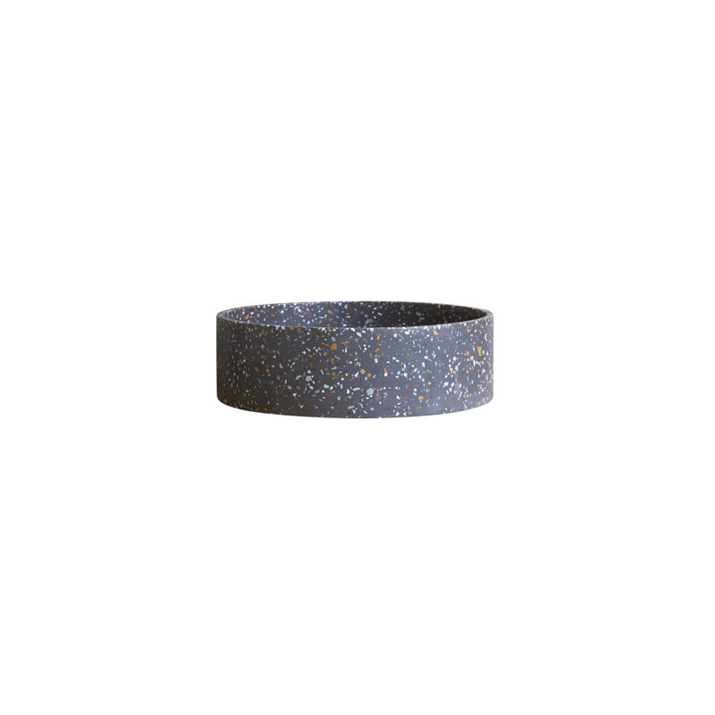 Gina Round Black Terrazzo Bathroom Sink, Confetti