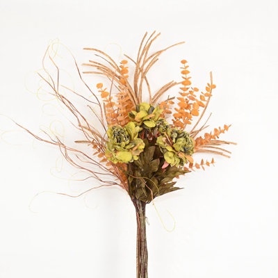 36" Artificial Fall Branch Peony Floral Arrangement For Vase Filler, Autumn Harvest Sprays Faux Flower Bouquet Home Wedding Party Decoration Dining Table Centerpiece