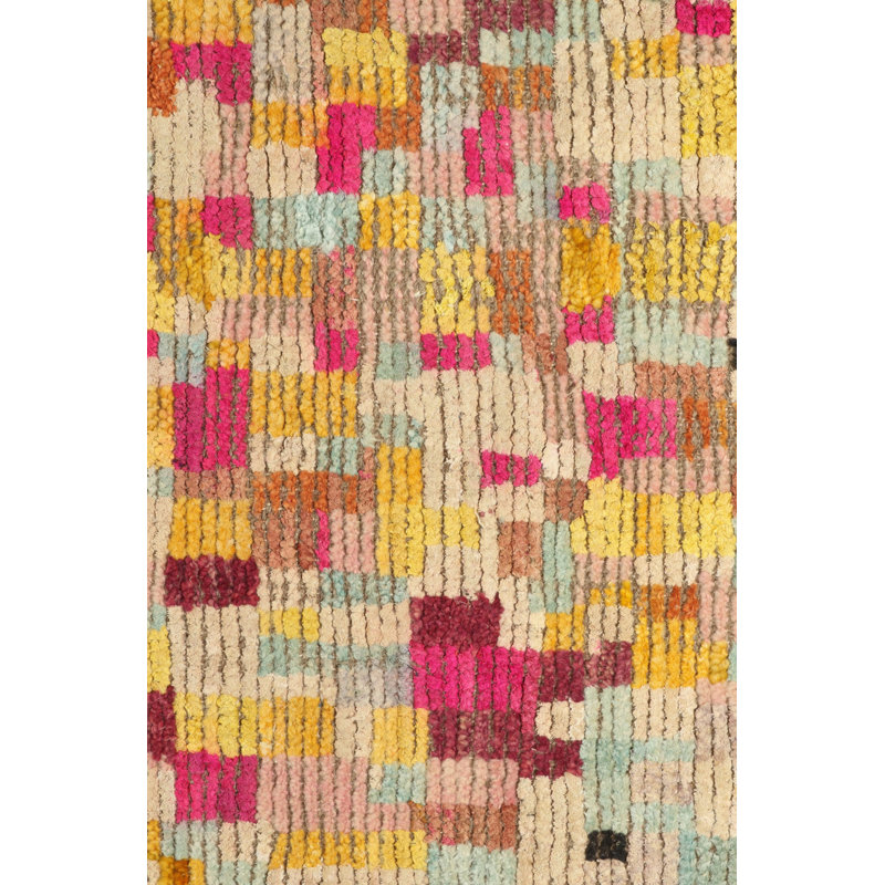 Moroccan Hand Knotted Geometric Area Rug, Rectangle 10' x 14'