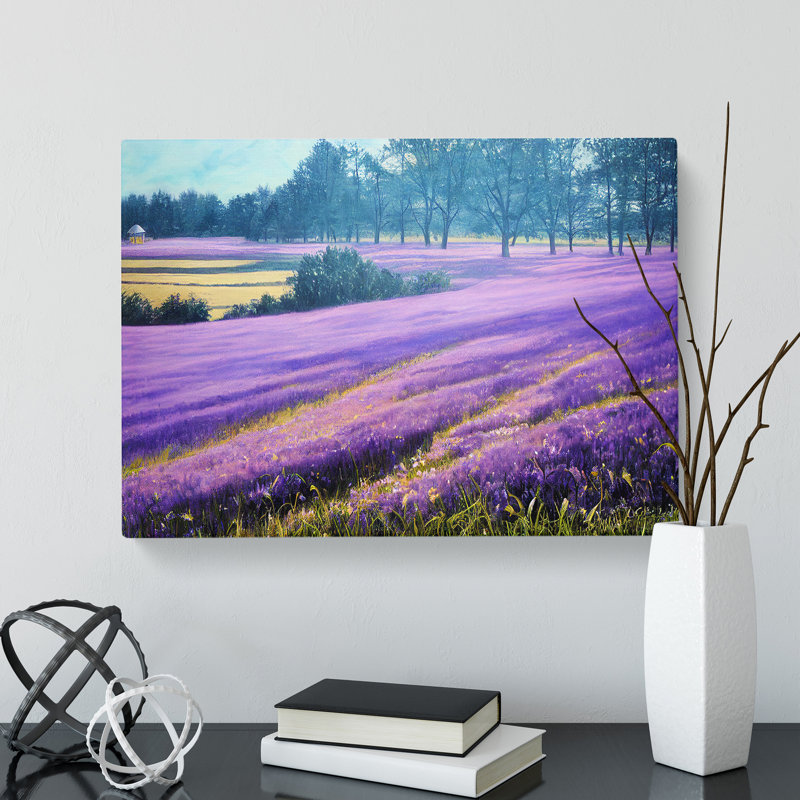 Boundless Bluebell Field - Wrapped Canvas Painting, 35cm H x 50cm W x 3cm D