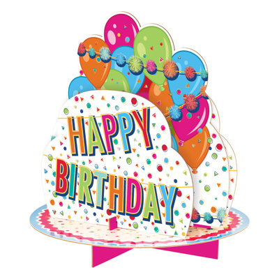 Beistle - 10,5 po - Multicolore - Centre de table 3D Happy Birthday - 12 pièces