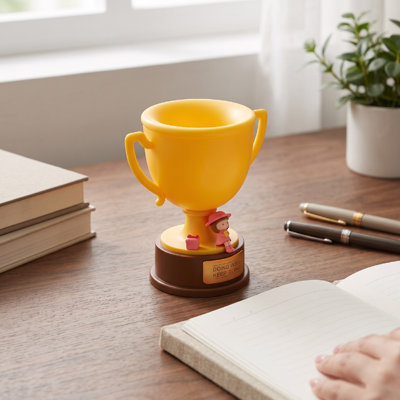 Lampe de bureau avec porte-stylo bricolage trophée 3 lumières à DEL à intensité variable et rechargeable pour cadeau de finissants Type A