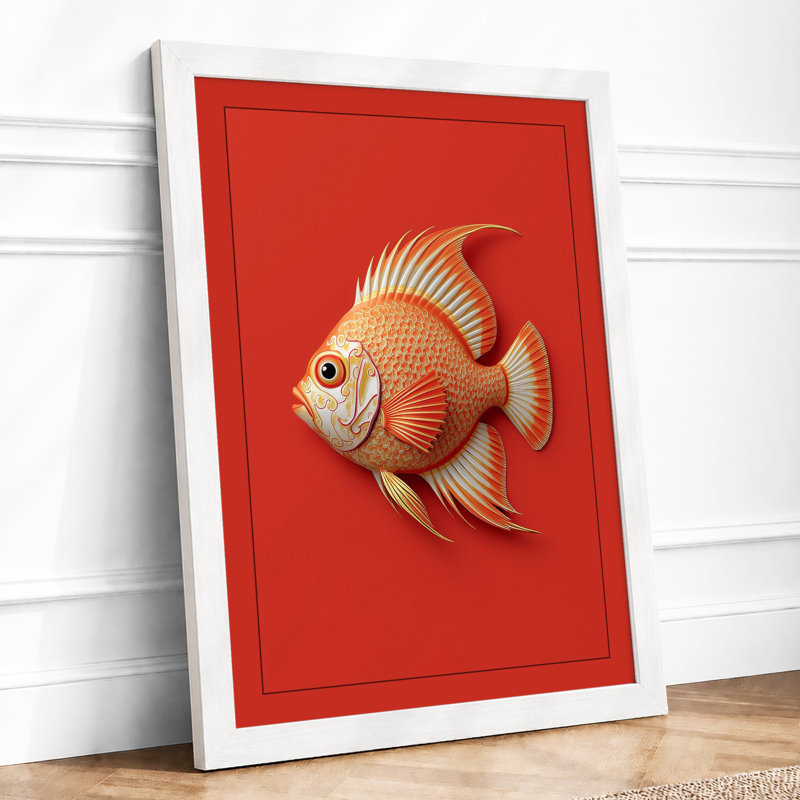Tropical Fish Study Botanical - Framed Print, A4 - 29.7 x 21.0 cm, White