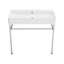 Lavabo de salle de bain piédestal rectangulaire en céramique avec trop-plein 34,7 "Swiss Madison Carre-98076193