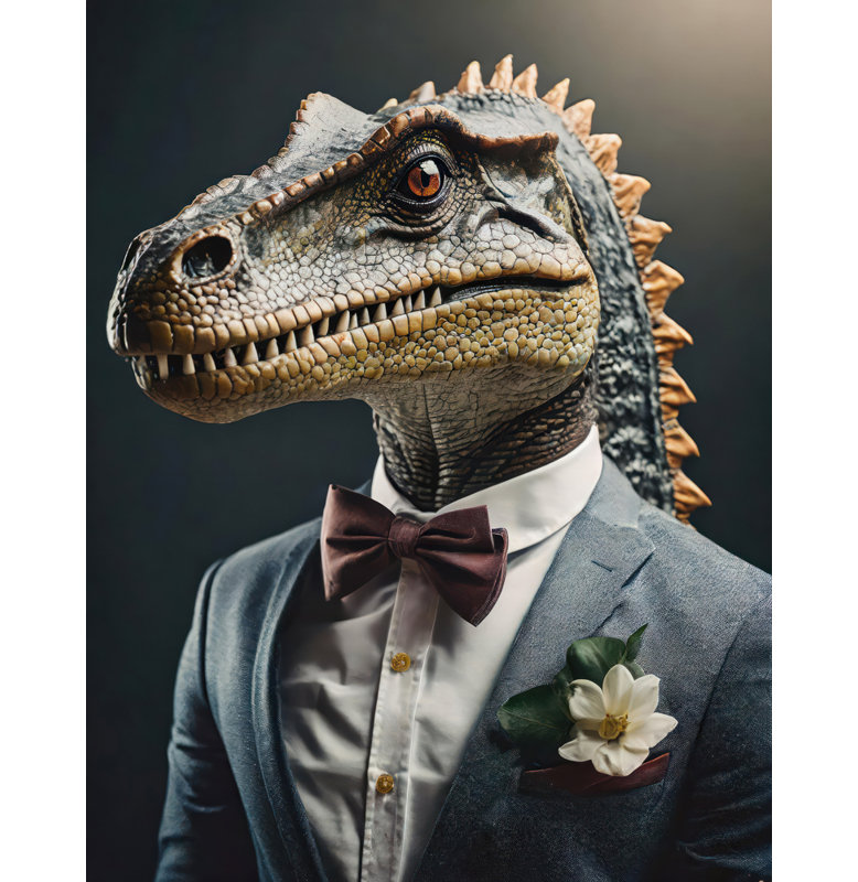 "Dinosaure" sur toile, H 32 po x l 26 po