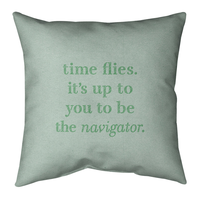 Outdoor Reversible Throw Pillow, 16 x 16, Green