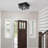 2-Light Bulbs Modern Black Metal Iron Ceiling Light with ETL Certification Flush Mounting Light