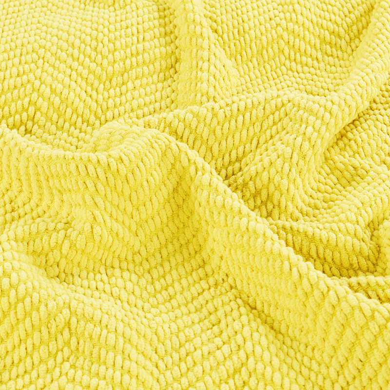 Jeté en tricot de tweed, 60 po x 80 po, Jaune soleil