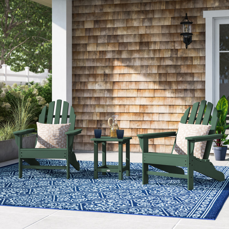 POLYWOOD x Sol 72 Jamarion 3-Piece Adirondack Set, Green