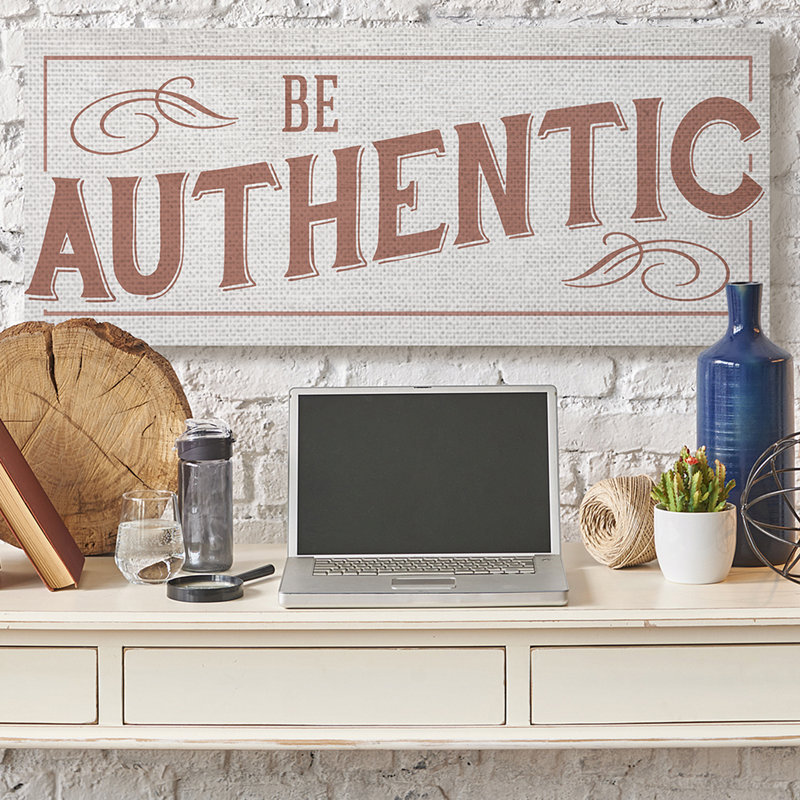 « Ca-791 be Authentic Text » par Daphné Polselli-impression, Toile tendue, H 20 po x l 48 po
