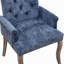 Chaise de salle à manger rembourrée en tissu de chenille, pieds courbés en bois massif, élégante chaise de salle à manger capitonnée pour salle à manger club, paquet simple-1121905626-1121905628