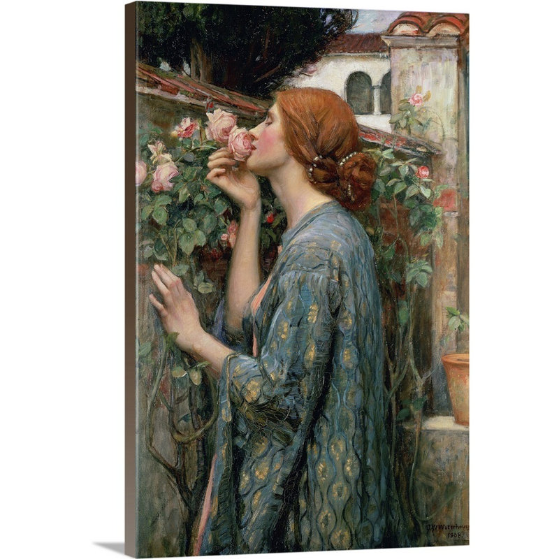 «The Soul of the Rose, 1908» par John William Waterhouse, reproduction sur toile, H 18 po x l 12 po x P 1,25 po, Toile tendue