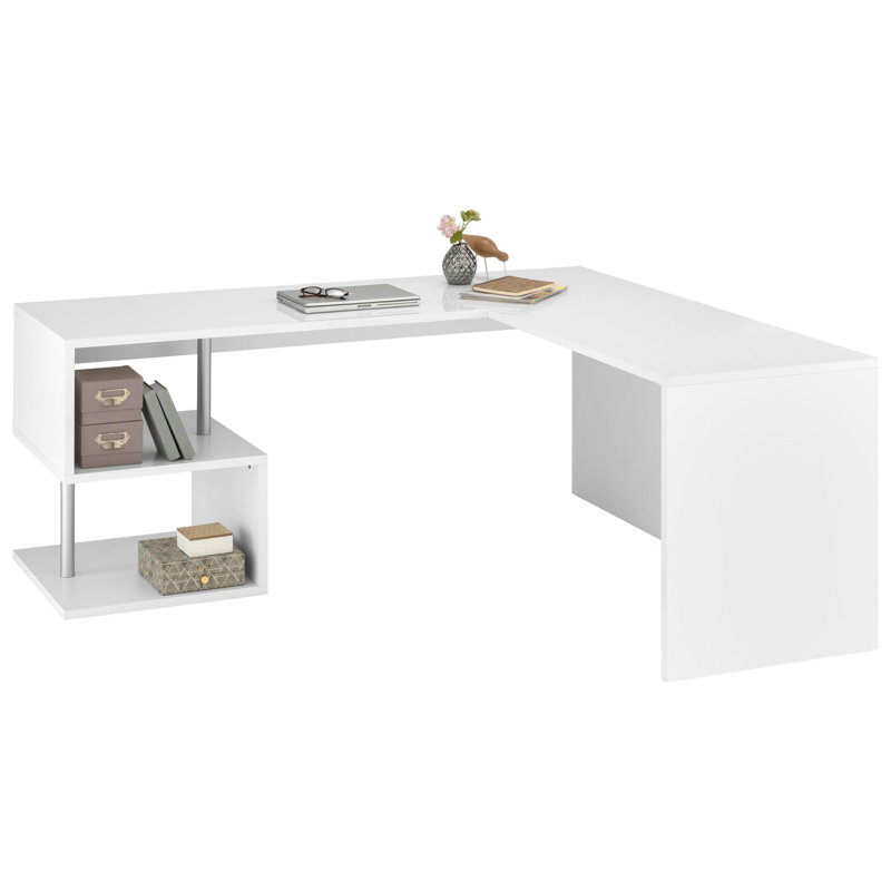 Cadogan L-Shaped Executive Desk, White
