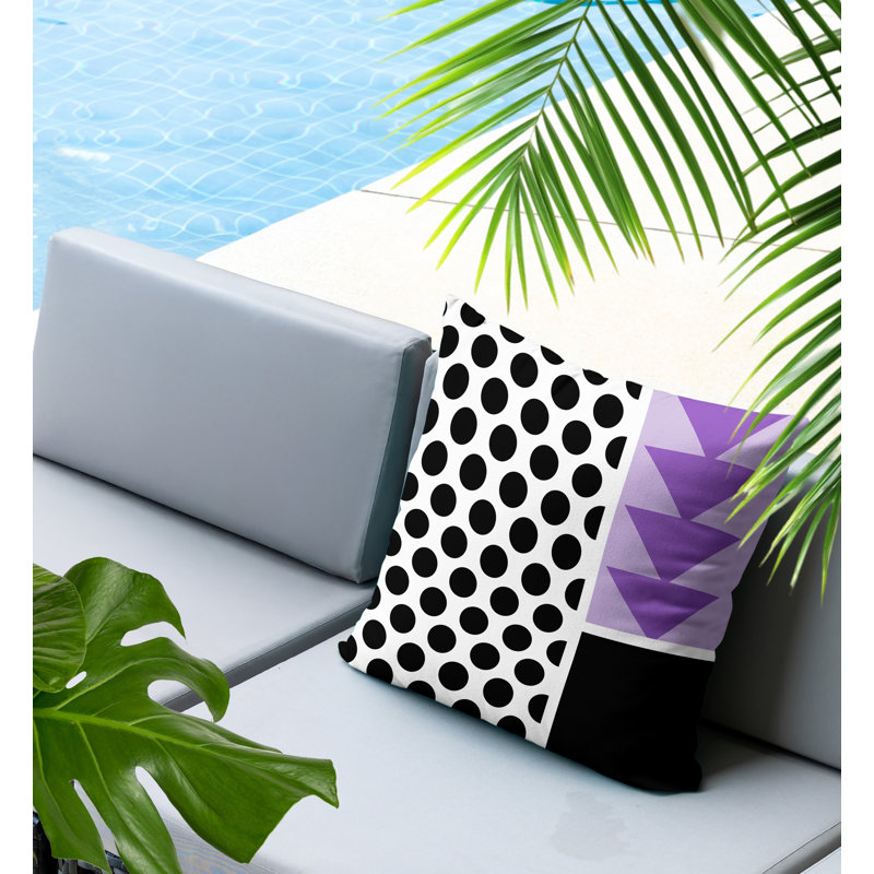 Oreiller carré réversible intérieur / extérieur Snazzy, Carré 16 po, Mauve