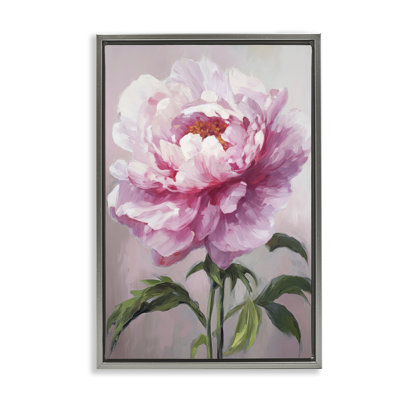 Toile flottante encadrée florale rose par Petals Prints Design