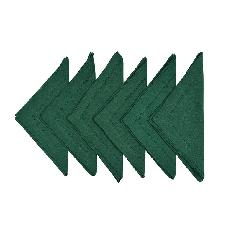 Azelia Cotton Solid Colour Square Napkin, Green