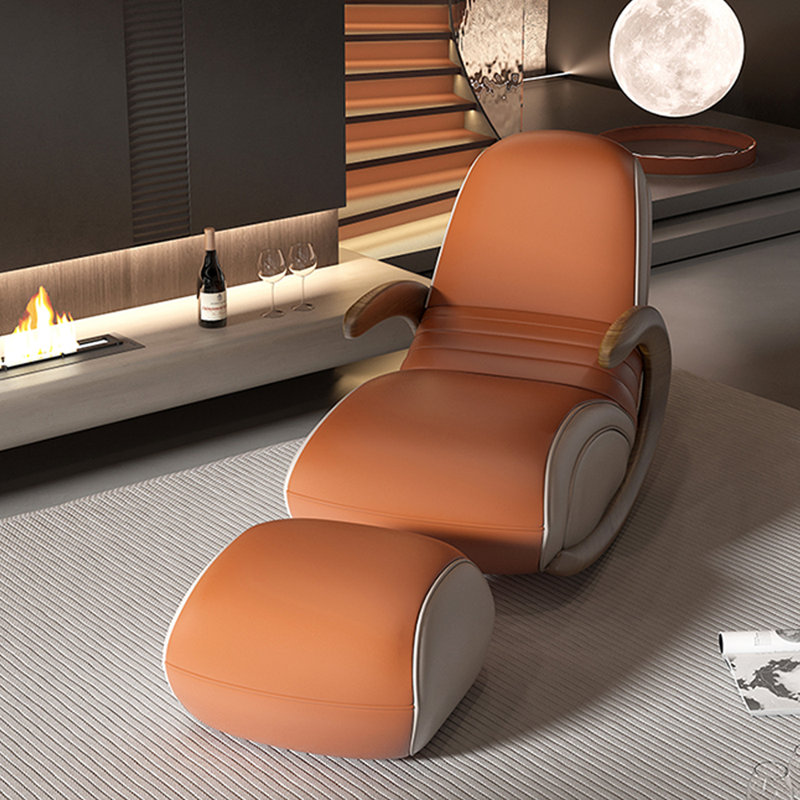 Chaise berçante décontractée avec repose-pieds Home Home, Orange