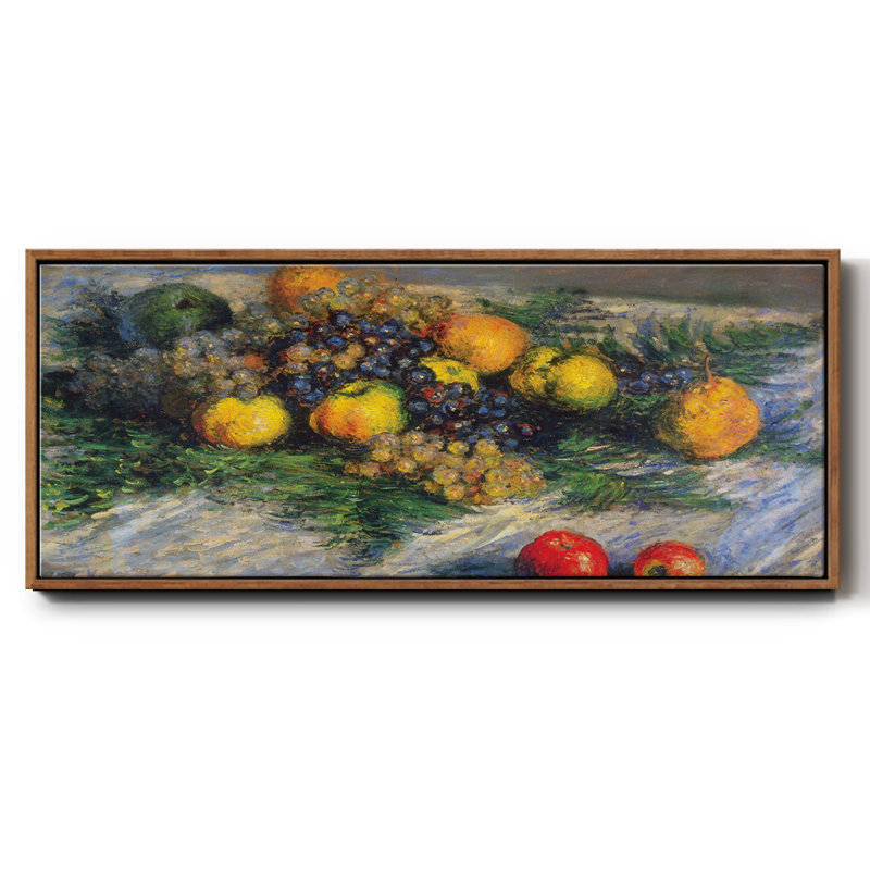 Nature morte encadrée sur toile par Claude Monet, H 12 po x l 30 po x P 1,5 po, Toile encadrée noyer flottant