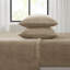 Drap simple taupe - 100% pour une literie confortable, brossé des deux côtés, livré avec un drap plat, des draps-housses et une taie d'oreiller, matelas élastiqués de 16 po, 3 pièces conformes à l'ombre, sensation de velours doux, contient