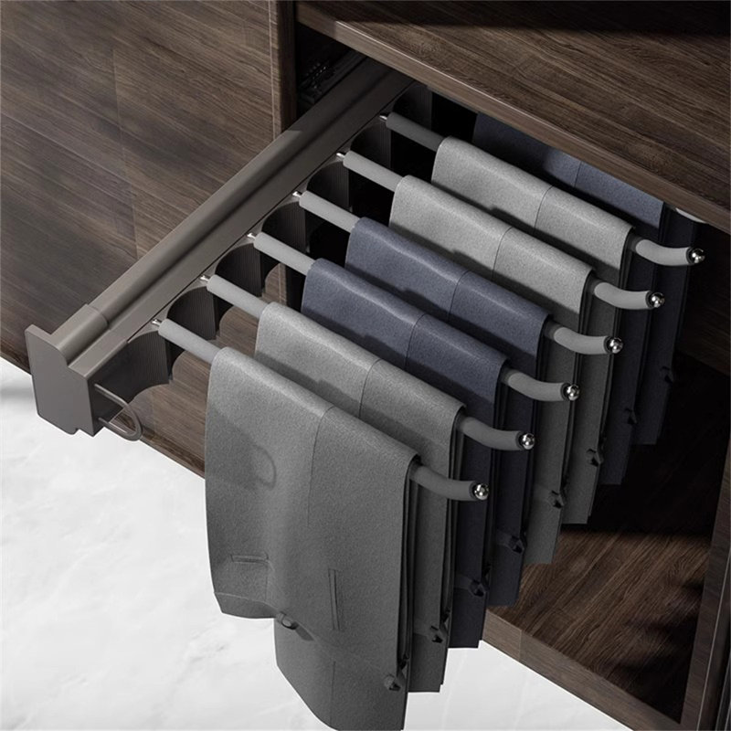 Sideglide Single-Row Side-Mounted Pants Rack, 3.50" H x 14.17" W x 14.17" D