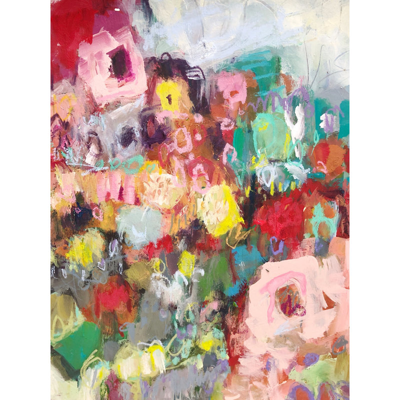 «A Rose is a Rose» par Elizabeth Chapman - peinture encadrée, H 21,25 po x l 17,25 po