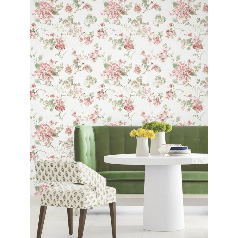 Papier peint floral Veiled Garden, Rose