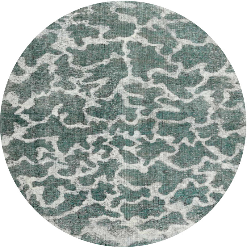 Tapis de zone gris/beige contemporaine, Rond 6 pi
