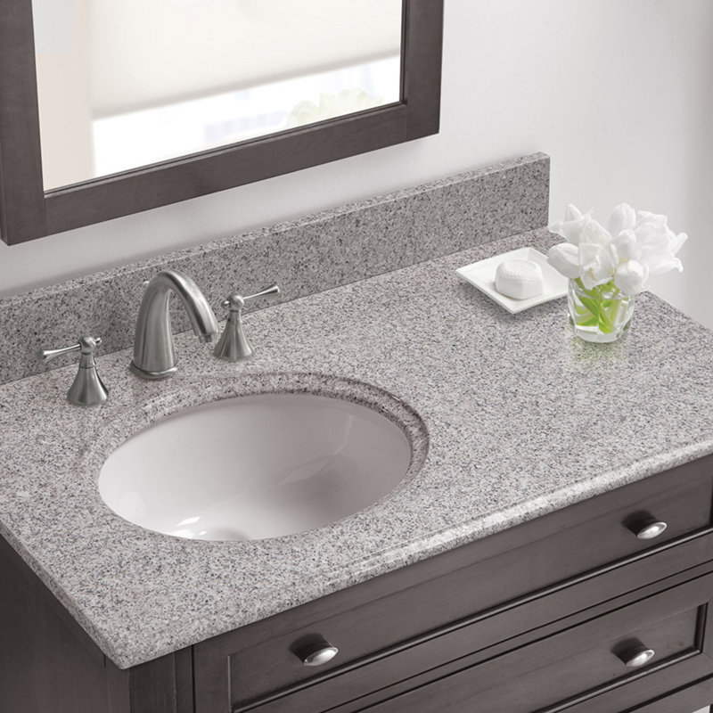 Dessus de salle de bain simple 37 po granite meuble-lavabo, Napoli