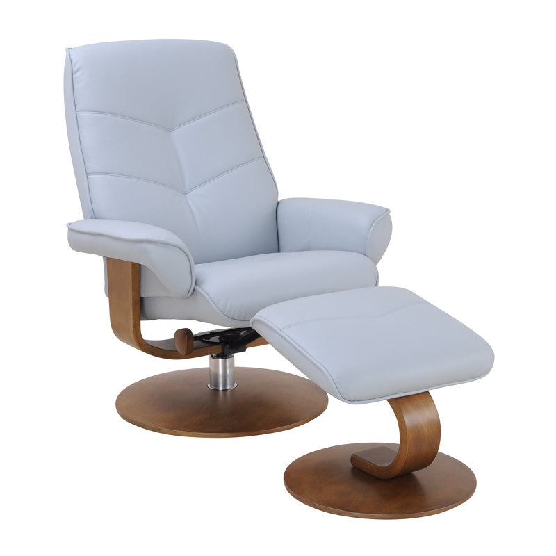 Keanna Manual Swivel Standard Recliner with Ottoman - 360° Swivel, 133° Recline