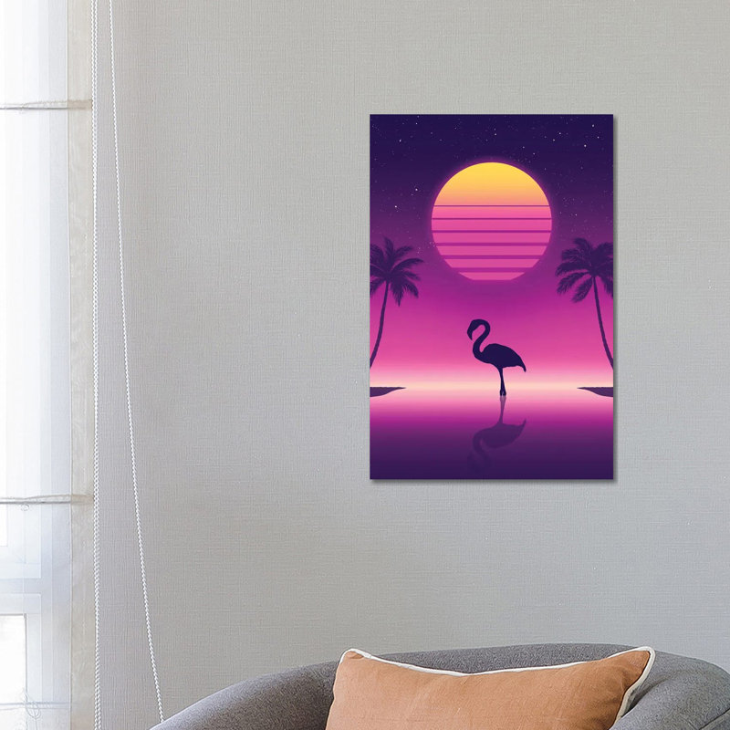 Sunset Flamingo 1 Piece Wrapped Canvas Wall Art, 66.04 cm H x 45.72 cm W