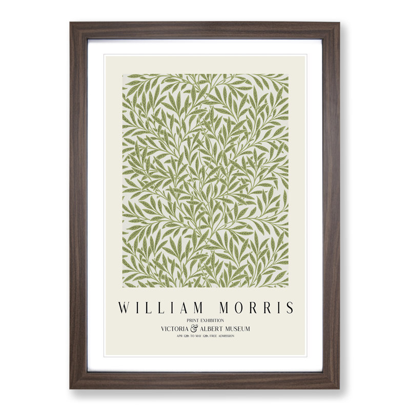 Willow Pattern Vol.1 Print by William Morris - Picture Frame Painting, Walnut, 36cm H x 27cm W x 2cm D