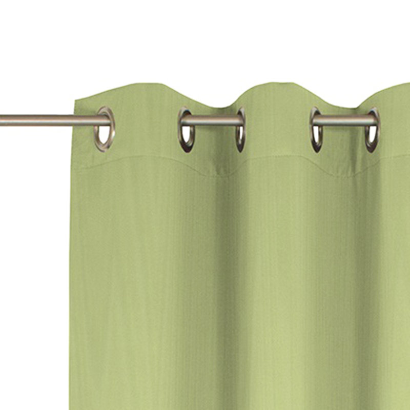 Uni Collection Light 100% Cotton Opaque Grommet / Eyelet Single Curtain Panel, 142cm wide x 295cm high, Green
