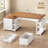 67" L Shaped Desk Reversible Computer Desk With 4 Fabric Drawers
