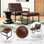 Fauteuil et repose-pieds en cuir Buren-90988296