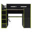 Lit mezzanine en bois avec bureau et rangement-552676956