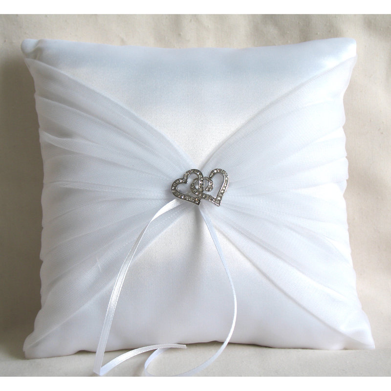 Coussin Draping Ring Bearer, blanc