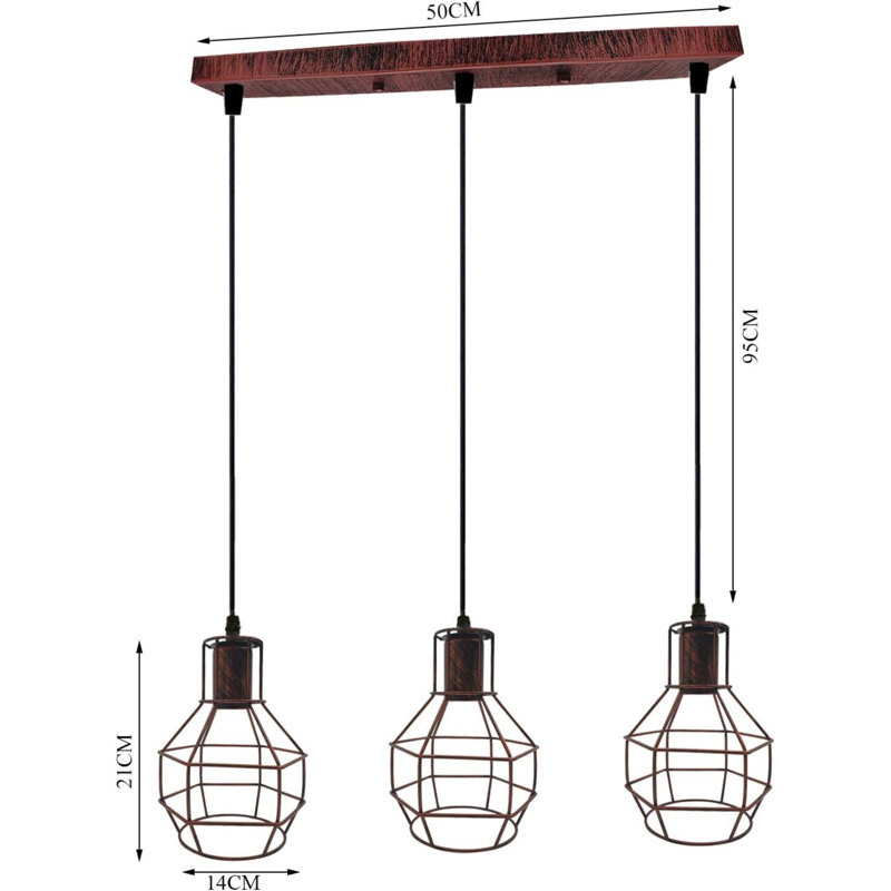 3 - Light Rustic Red Pendant