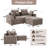Makassar 78" Modular Loveseat, Modern Upholstery Sofa With Ottoman-956448575