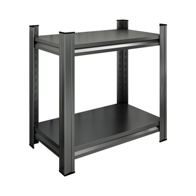 Support de rangement en métal à 2 couches, tablette de séparation réglable, bibliothèque en métal, support de rangement vertical de bureau, noir, assemblage requis