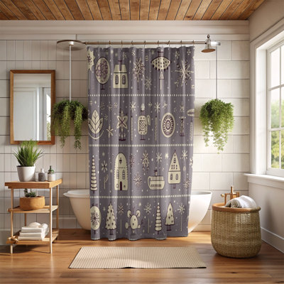 Illustration d'hiver glacé - Rideau de douche Premium