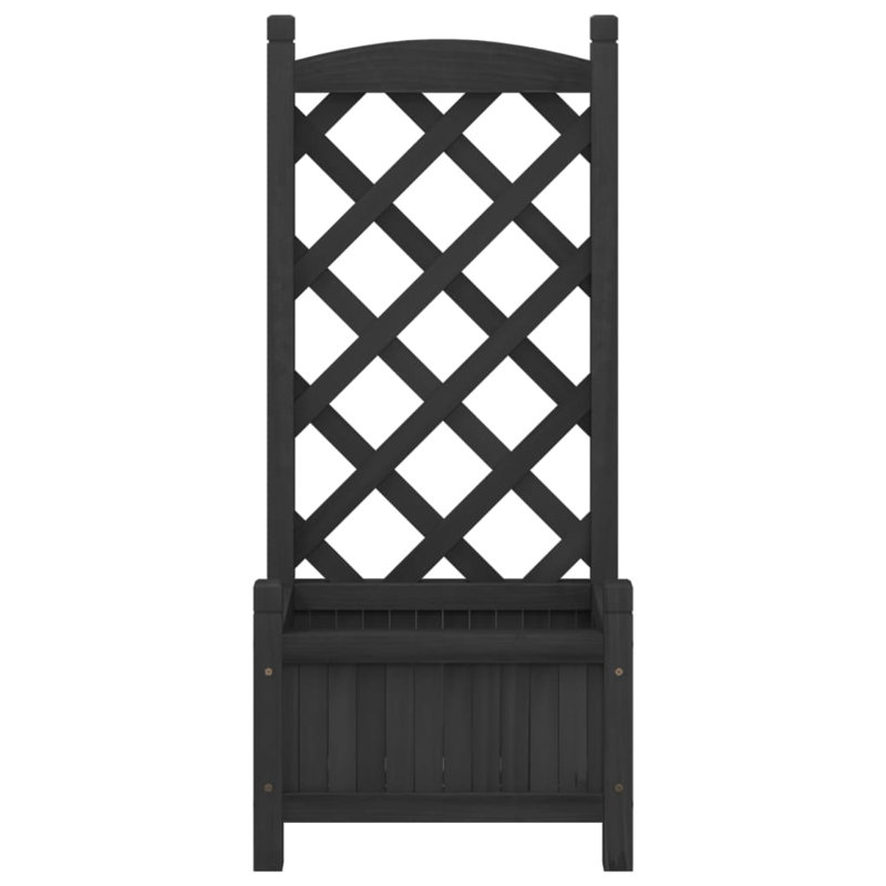 Lahiri Wood Pot Planter, Black, 35.4" H x 15.7" W x 11.8" D