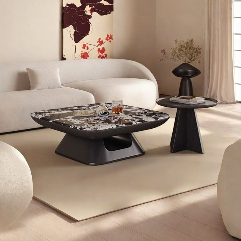 Table basse carrée italienne en pierre supercristalline
