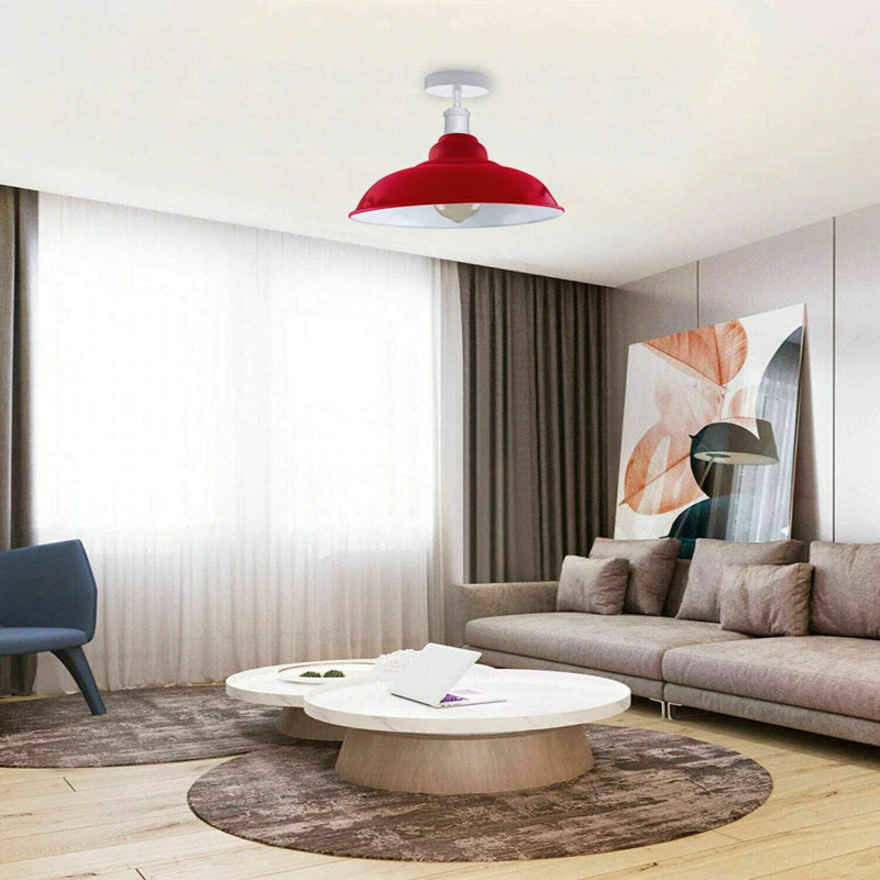 Navi Semi Flush Mount, Red