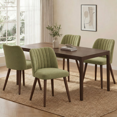 Chaise d'appoint de salle à manger rembourrée moderne avec pieds en bois 