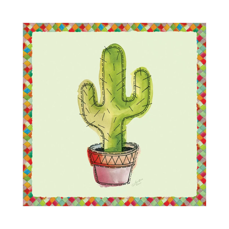 Rainbow Cactus II by Marie Elaine Cusson - Wrapped Canvas Gallery-Wrapped Canvas Giclée, 30.48 cm H x 30.48 cm W