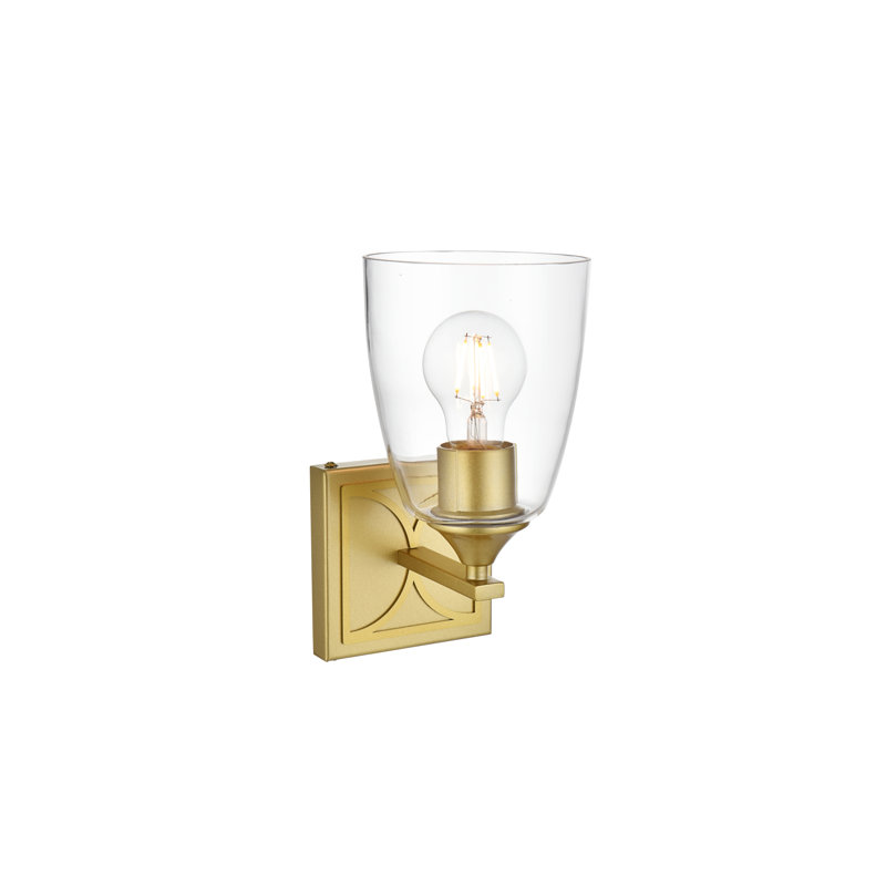 Luminaire de salle de bain Parthenon, Laiton, Une lumière, H 10 po x l 5 po x P 5 po