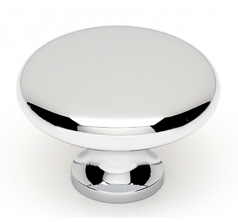 Mushroom Knob, Polished Chrome, 0.75" H x 0.75" W x 0.38" D