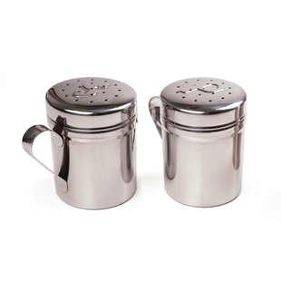 SALT and PEPPER SHAKER set of with 2 Stainless Steel Lids ~Square Kitchen S  P Shakers