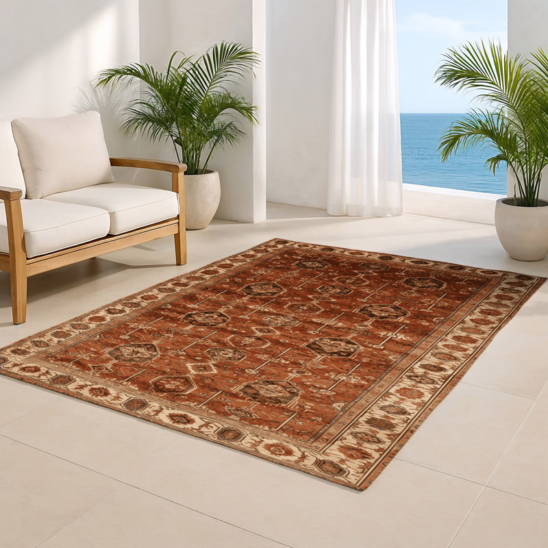 Turkish Brown Indoor and Outdoor Area Rug, Rectangle 3' x 5'