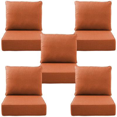 Allo 24"X22"X6" Patio Thick Cushions & Pillows Set - Deep Seat Indoor/Outdoor Water & Fade Resistant